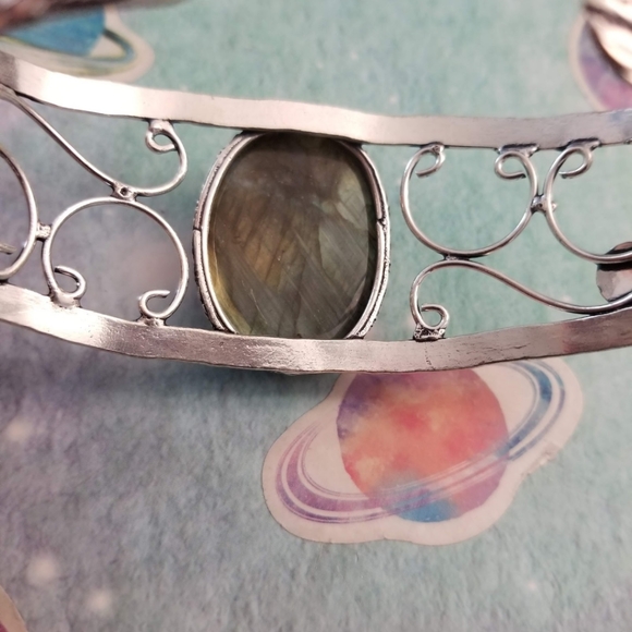 Big 925 Labradorite Cuff Bracelet - Picture 2 of 6